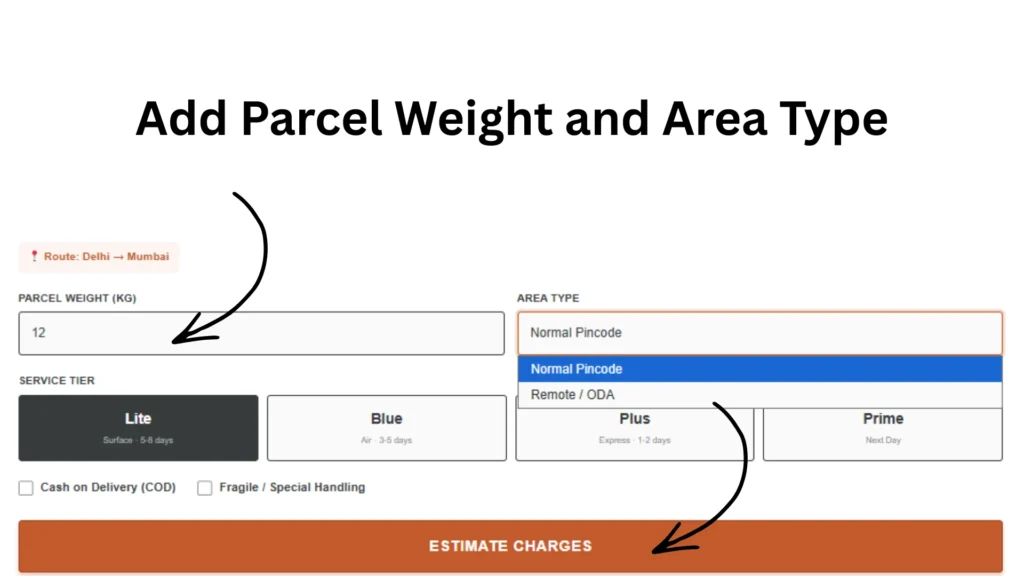 Add Parcel Weight and Area Type